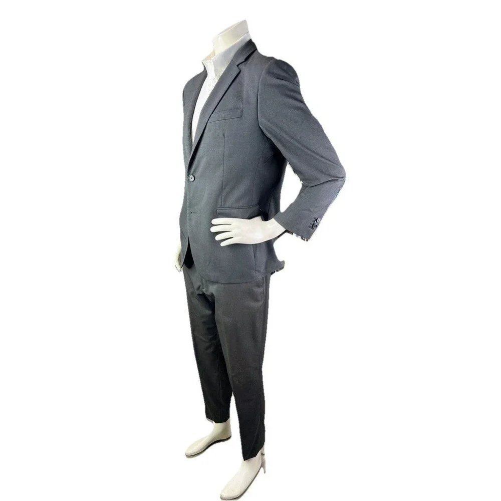 Banana Republic Standard Fit Suit Gray Supr 120s Marzotto Italian Wool 40S 36x27